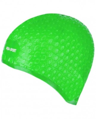 CZEPEK PŁYWACKI SILIKONOWY DŁUGIE WŁOSY BUBBLE CAP AQUA SPORT GREEN